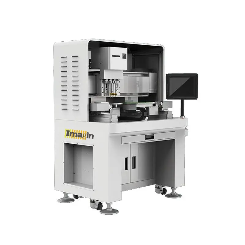5-axis 4-head double work table stone setting machine